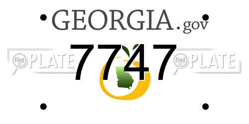 7747 Georgia License Plate