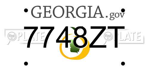 7748ZT Georgia License Plate