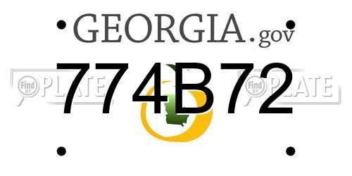 774B72 Georgia License Plate