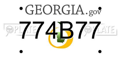 774B77 Georgia License Plate