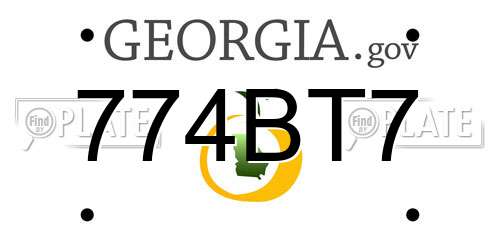 774BT7 Georgia License Plate