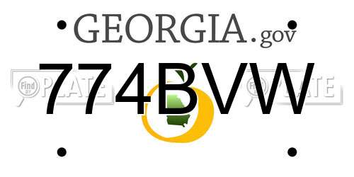 774BVW Georgia License Plate