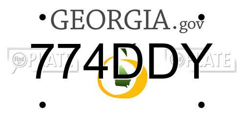 774DDY Georgia License Plate
