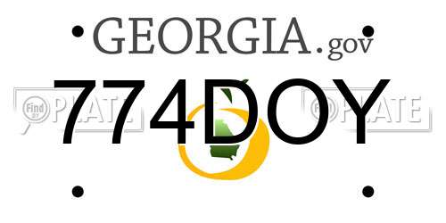 774DOY Georgia License Plate