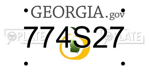 774S27 Georgia License Plate