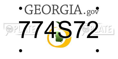 774S72 Georgia License Plate