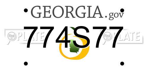 774S77 Georgia License Plate