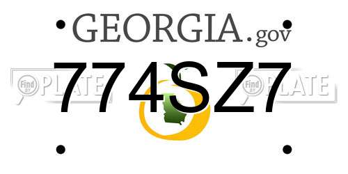 774SZ7 Georgia License Plate