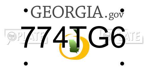 774TG6 Georgia License Plate