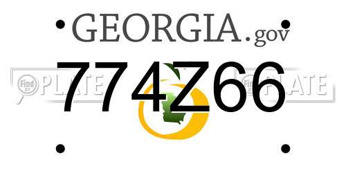 774Z66 Georgia License Plate