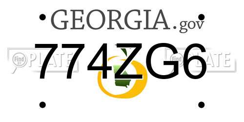 774ZG6 Georgia License Plate