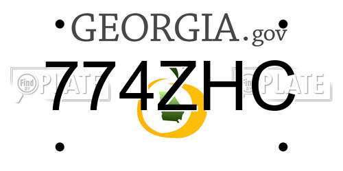 774ZHC Georgia License Plate