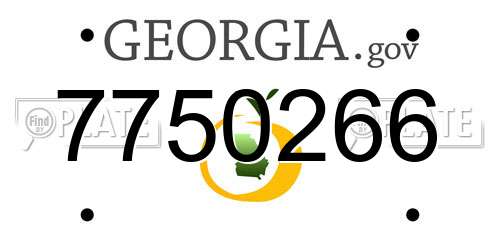 7750266 Georgia License Plate