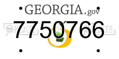 7750766 Georgia License Plate
