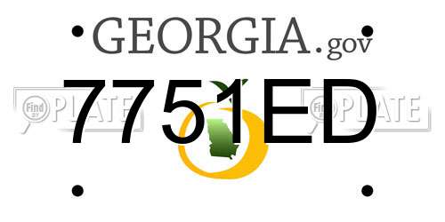 7751ED Georgia License Plate