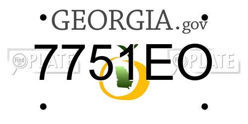 7751EO Georgia License Plate