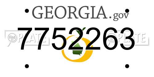 7752263 Georgia License Plate