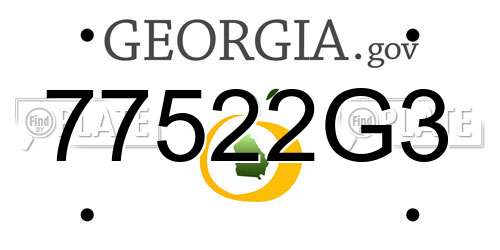 77522G3 Georgia License Plate