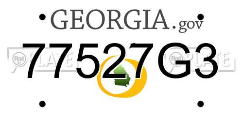 77527G3 Georgia License Plate