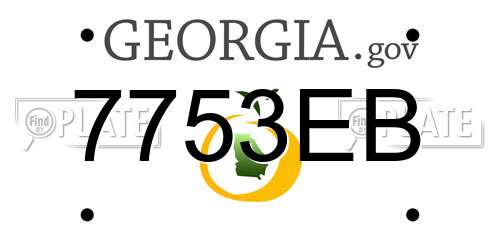 7753EB Georgia License Plate