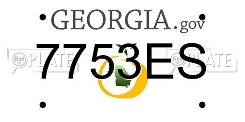 7753ES Georgia License Plate