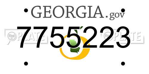 7755223 Georgia License Plate