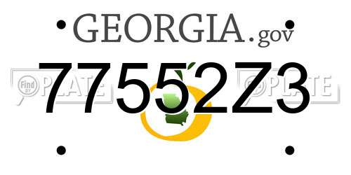 77552Z3 Georgia License Plate