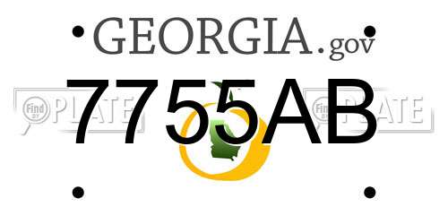 7755AB Georgia License Plate