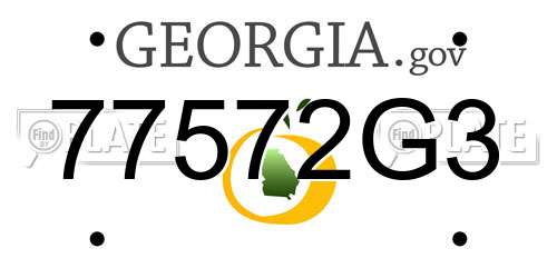 77572G3 Georgia License Plate
