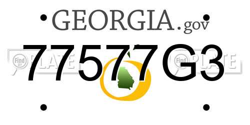 77577G3 Georgia License Plate
