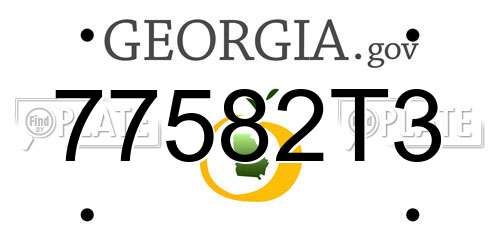 77582T3 Georgia License Plate