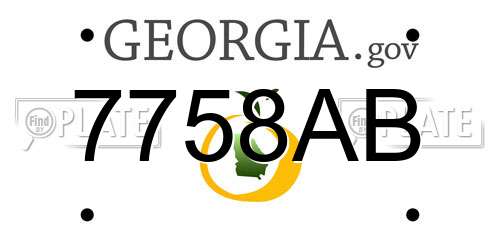 7758AB Georgia License Plate