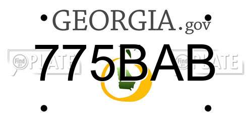 775BAB Georgia License Plate