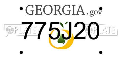 775J20 Georgia License Plate