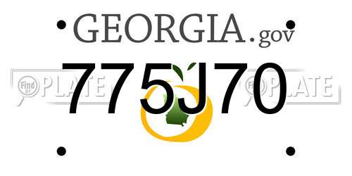775J70 Georgia License Plate