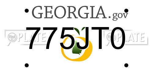 775JT0 Georgia License Plate