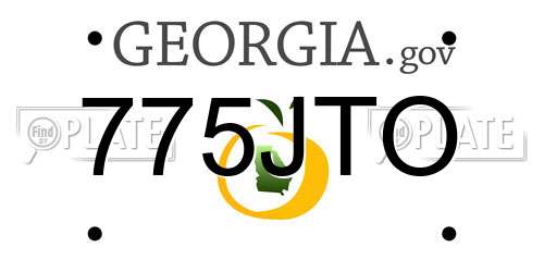 775JTO Georgia License Plate