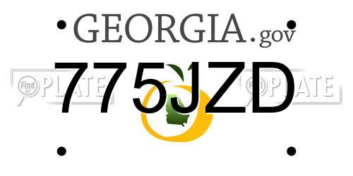 775JZD Georgia License Plate