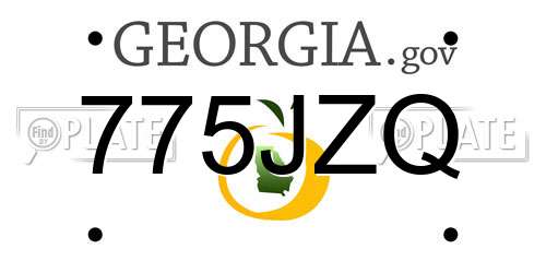 775JZQ Georgia License Plate