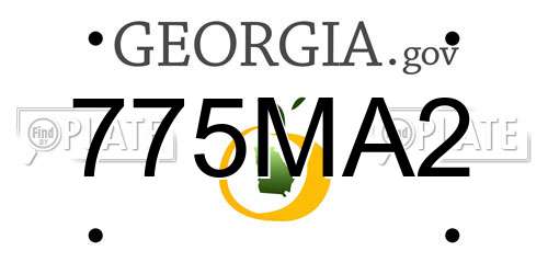 775MA2 Georgia License Plate
