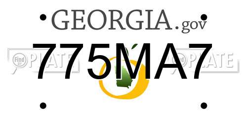775MA7 Georgia License Plate
