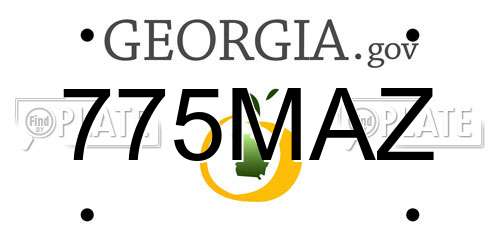 775MAZ Georgia License Plate