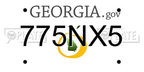 775NX5 Georgia License Plate