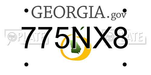 775NX8 Georgia License Plate