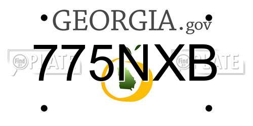 775NXB Georgia License Plate