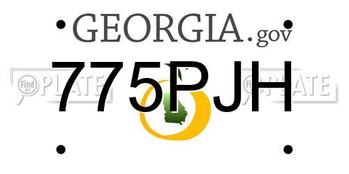 775PJH Georgia License Plate