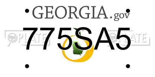 775SA5 Georgia License Plate