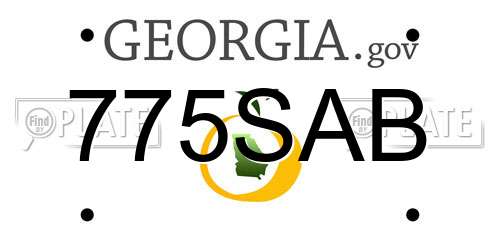 775SAB Georgia License Plate