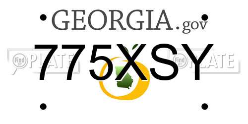 775XSY Georgia License Plate