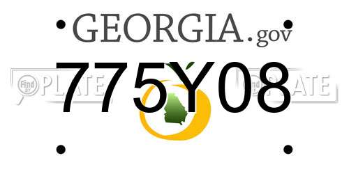 775Y08 Georgia License Plate